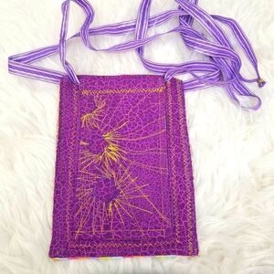 Purple Cotton Crossbody Bag.